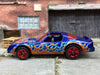Loose Hot Wheels Pontiac Firebird in Blue and Red with Flames T-Tops