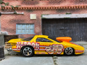 Loose Hot Wheels - Pro Stock Pontiac Firebird - Yellow and Orange Kaboom Livery