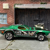 Loose Hot Wheels - Rodger Dodger - Green and Black Lila's Bowl-A-Rama