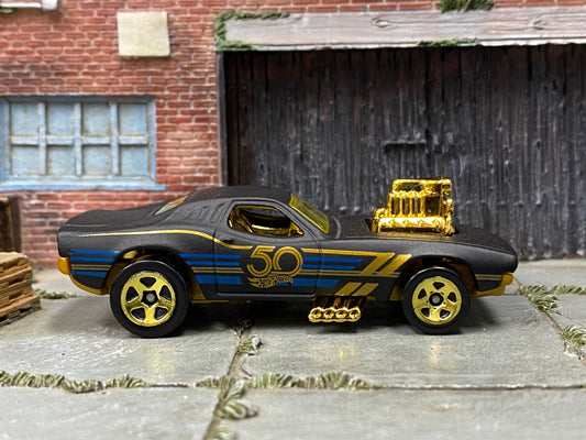 Loose Hot Wheels - Rodger Dodger - Satin Black and Gold 50th Anniversary