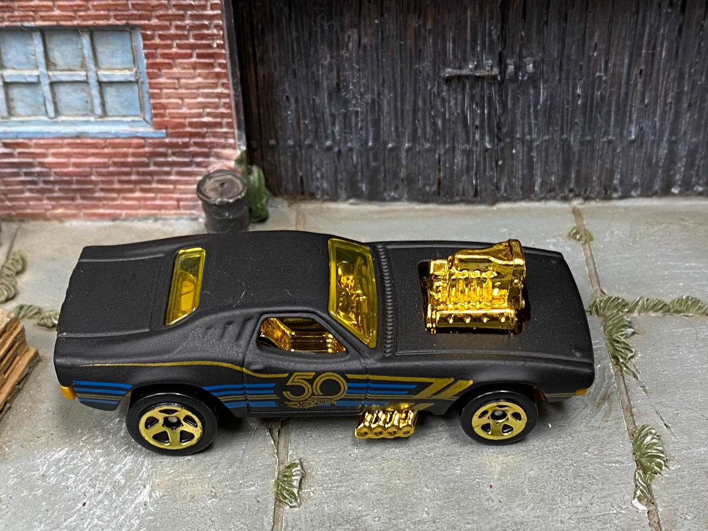 Loose Hot Wheels - Rodger Dodger - Satin Black and Gold 50th Anniversary
