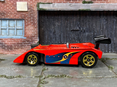 Loose Hot Wheels - Shadow MK IIa Race Car - Red, Yellow and Blue