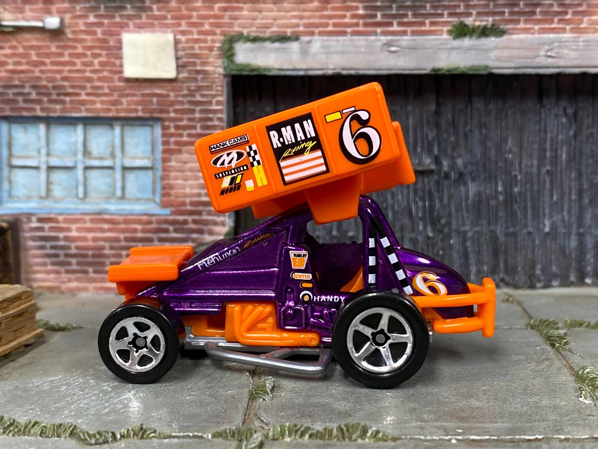 Loose Hot Wheels -Sprint Car - Orange and purple 6