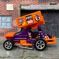 Loose Hot Wheels -Sprint Car - Orange and purple 6