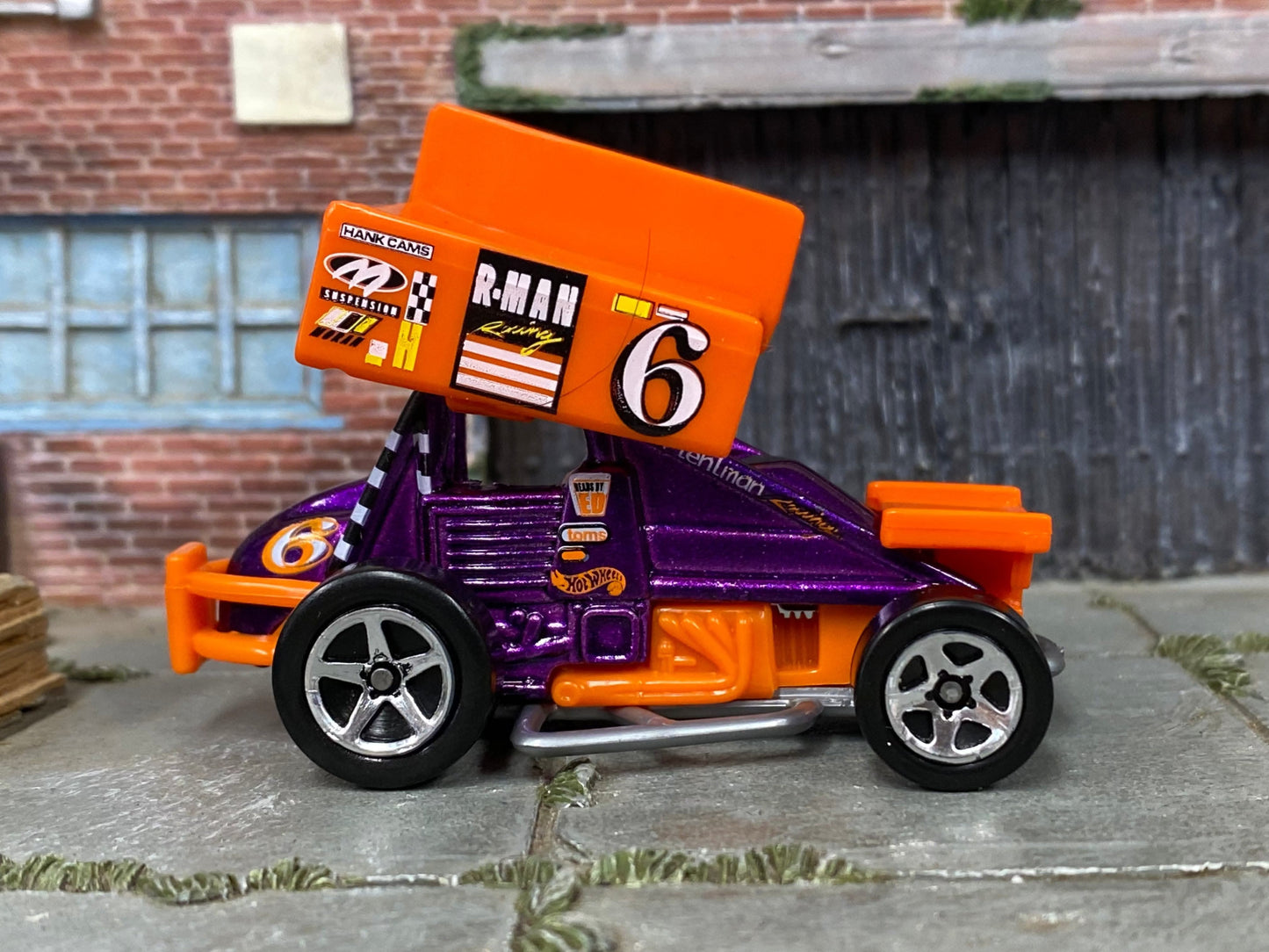 Loose Hot Wheels -Sprint Car - Orange and purple 6