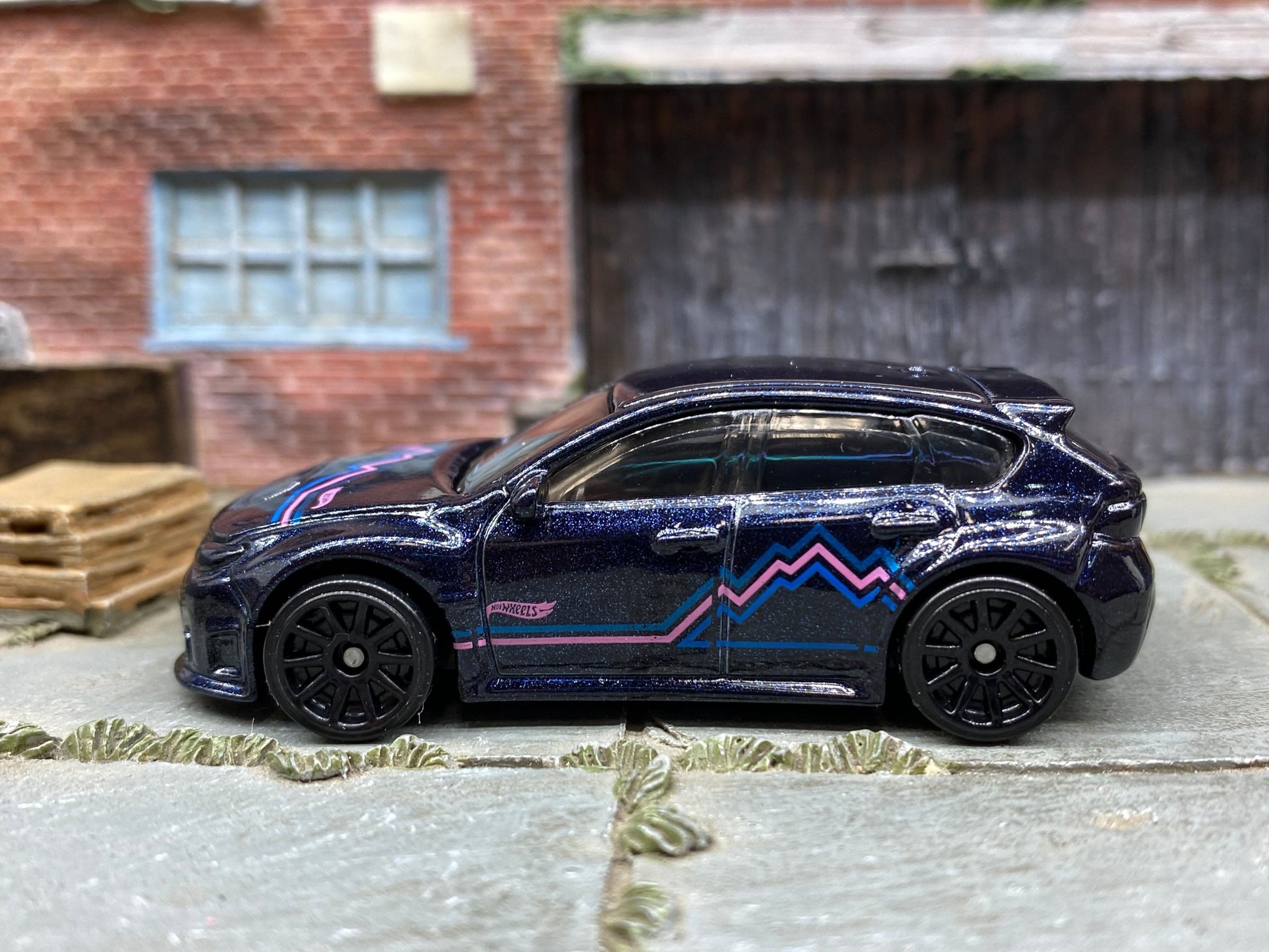 Loose Hot Wheels - Subaru WRX STI - Dark Blue and Pink