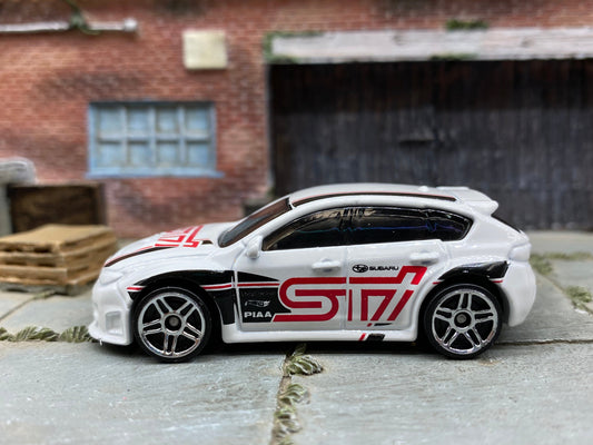 Loose Hot Wheels - Subaru WRX STI - White, Red and Black
