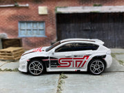 Loose Hot Wheels - Subaru WRX STI - White, Red and Black
