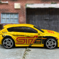 Loose Hot Wheels Subaru WRX STI - Yellow, Black and Red