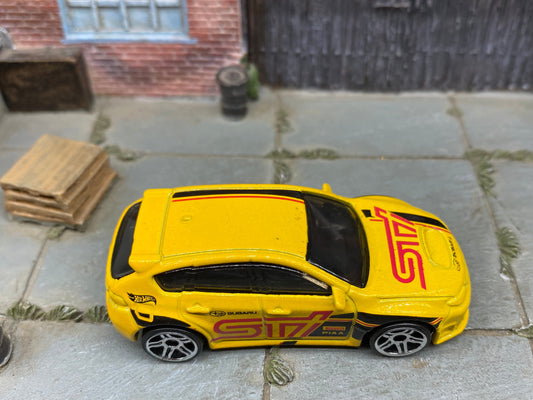 Loose Hot Wheels - Subaru WRX STI - Yellow, Black and Red