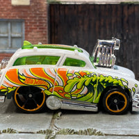 Loose Hot Wheels - Surf and Turf Surf Wagon - White and Green Wave