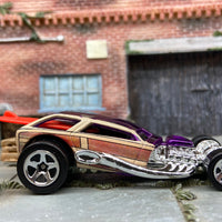 Loose Hot Wheels Surf Crate Hot Rod Dressed in Purple Woody Graphics