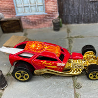 Loose Hot Wheels Surf Crate Hot Rod Dressed in Red and Yellow "Curly" Livery