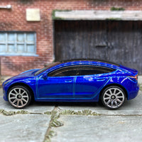 Loose Hot Wheels - Tesla Model 3 - Blue