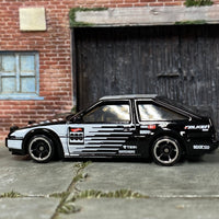 Loose Hot Wheels Toyota AE86 Sprinter Trueno - Falken Tired Black and White