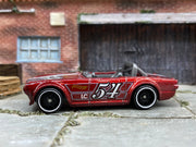 Loose Hot Wheels - Triumph TR6 - Dark Red and White 54