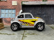 Loose Hot Wheels - Volkswagen VW Baja Bug - Silver, Black and Yellow