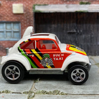 Loose Hot Wheels - Volkswagen VW Baja Bug - White, Red, Green and Yellow Bug'n Taxi