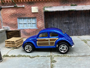 Loose Hot Wheels - Volkswagen VW Beetle - Blue Wood Grain
