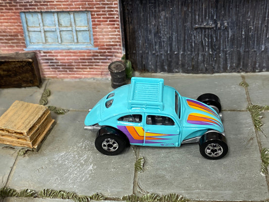 Loose Hot Wheels - VW Custom Volkswagen Beetle - Light Blue, Yellow, Orange and Purple