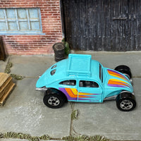 Loose Hot Wheels - VW Custom Volkswagen Beetle - Light Blue, Yellow, Orange and Purple