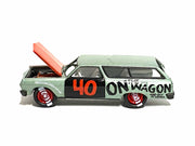 Loose Johnny Lightning - 1965 Chevy Chevelle Wagon - Destruction Derby Green and Red