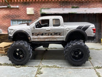Loose M2 Machines Cars 2017 Ford F150 Raptor Lifted 4x4 Truck in Gray and Black