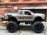 Loose M2 Machines Cars 2017 Ford F150 Raptor Lifted 4x4 Truck in Gray and Black