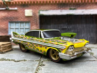 Loose M2 Machines Cars Ground Pounders 1958 Plymouth Fury Green with Flames– product image 2