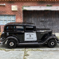 Loose Matchbox - 1933 Plymouth - Black and White Police
