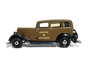 Matchbox 1933 Plymouth brown Police livery loose diecast - gallery image 3 of 3