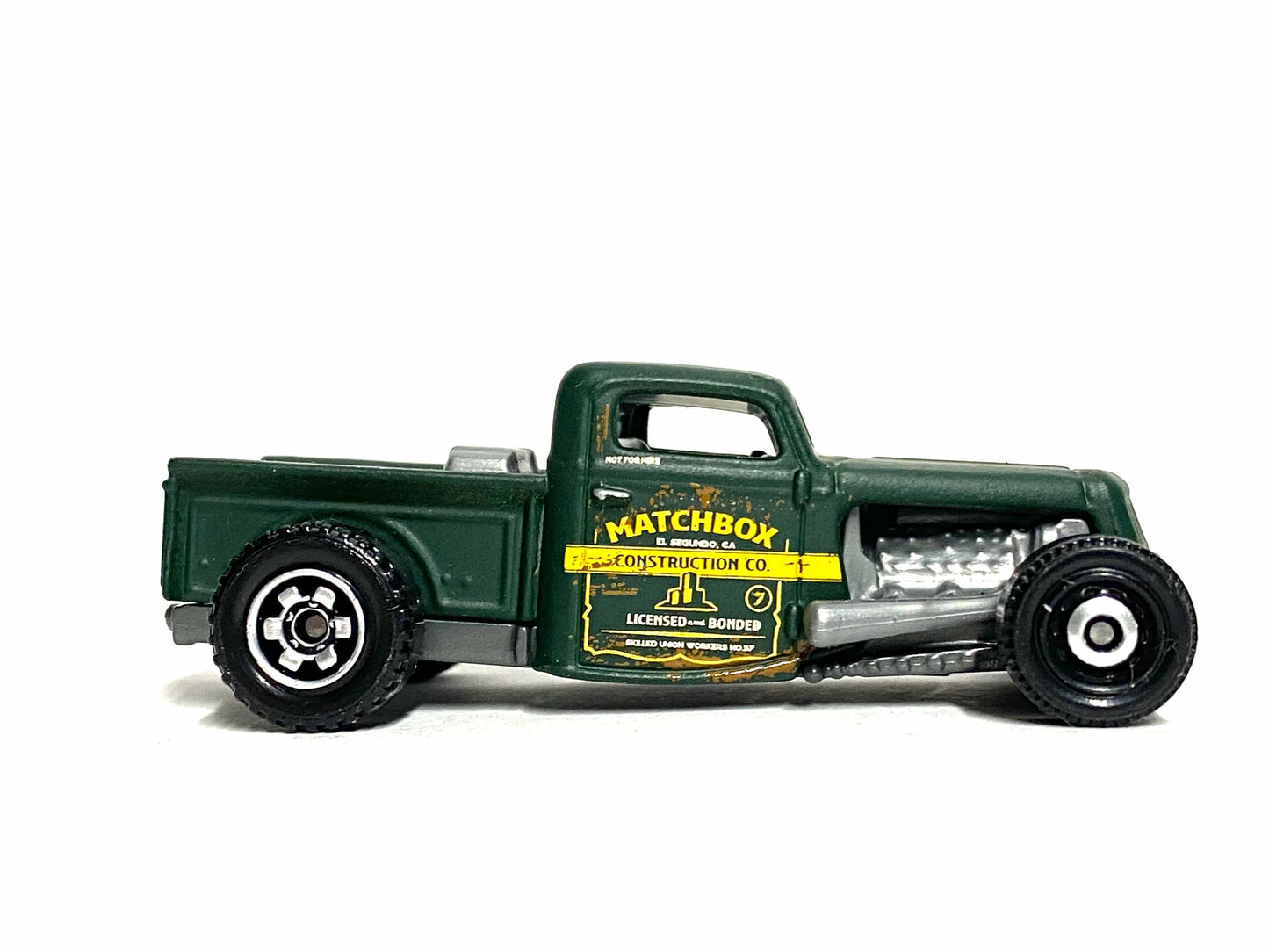 Loose Matchbox - 1935 Ford Pick Up Truck - Satin Green Matchbox Construction Livery