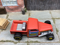 Matchbox 1935 Ford Pick Up Truck Satin Red Matchbox Swapmeet Special Livery loose diecast - side profile detail shot