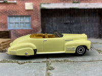 Matchbox 1941 Cadillac Series 62 in Light Yellow, loose diecast car
