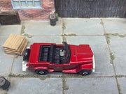 Matchbox 1941 Willys Jeepster Dark Red loose diecast - side profile detail shot