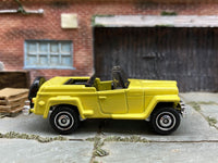 Matchbox 1941 Willys Jeepster Yellow loose diecast - side profile detail shot