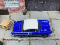 Matchbox 1955 Chevy Bel Air Blue and White loose diecast - side profile detail shot