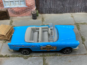 Matchbox 1955 Chevy Bel Air Convertible Light Blue Matchbox loose diecast - side profile detail shot