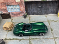 Matchbox 1956 Aston Martin DBR1 Convertible Dark Green loose diecast - side profile detail shot