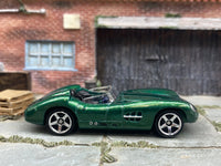 Matchbox 1956 Aston Martin DBR1 Convertible in Dark Green, loose diecast car