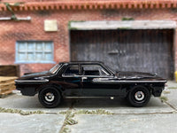 Matchbox 1962 Plymouth Savoy Black - rear angle view showing tampo details