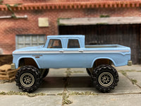 Matchbox 1968 Dodge D200 Off Road 4X4 Truck Light Blue - rear angle view showing tampo details