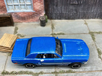 Matchbox 1968 Ford Mustang GT SC California Special Blue and White loose diecast - side profile detail shot