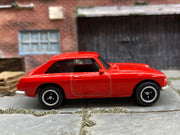 Matchbox 1971 MGB GT Coupe Red loose diecast - side profile detail shot