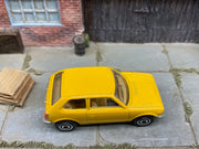 Matchbox 1976 Honda CVCC Mustard loose diecast - side profile detail shot
