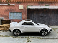 Matchbox 1984 Toyota MR2 White - rear angle view showing tampo details