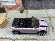 Matchbox 2010 Mini Copper S Cabrio Purple loose diecast - side profile detail shot