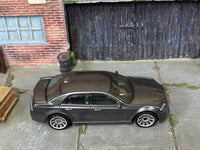 Matchbox 2015 Chrysler 300 Dark Gray loose diecast - side profile detail shot