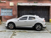 Matchbox 2017 Honda Civic Hatchback White - rear angle view showing tampo details
