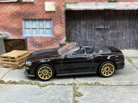 Matchbox 2018 Ford Mustang Convertible Black loose diecast - side profile detail shot